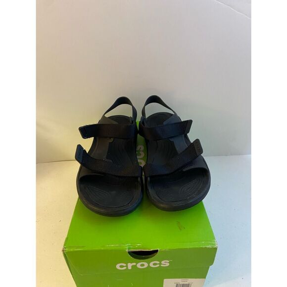 Mens crocs black strappy hiking‎ walking sandals size 8